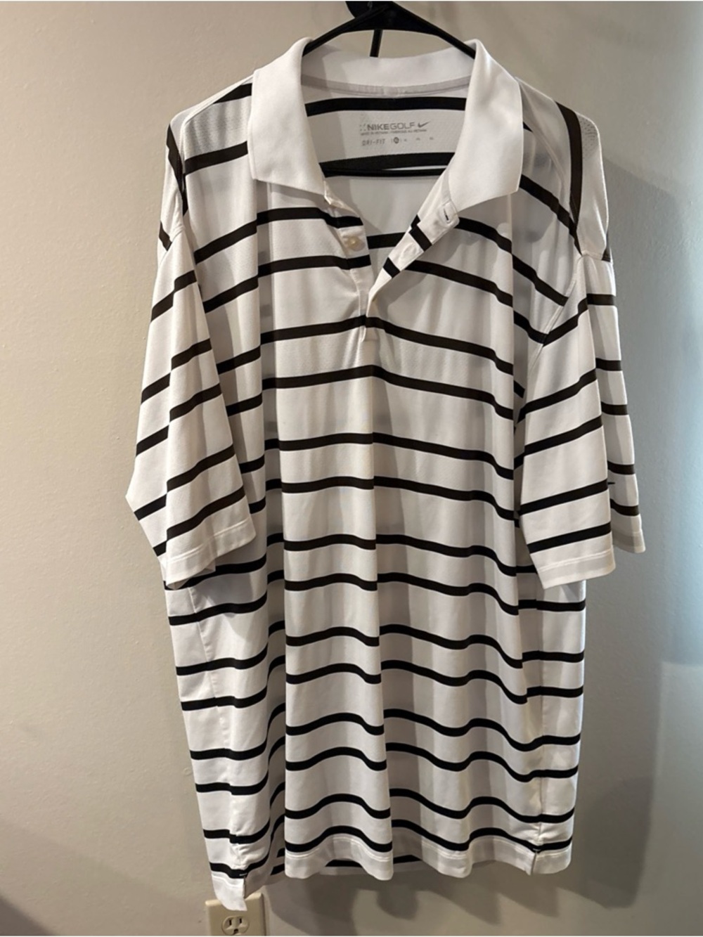 Nike White and Black Golf Polo